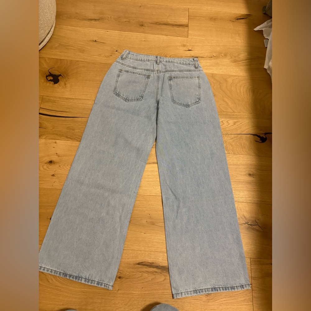 Edikted Light Blue low rise jeans petite